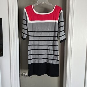 Chesley Red and White Knit Top